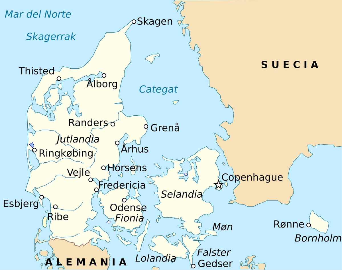 Карта фредерисия Дания