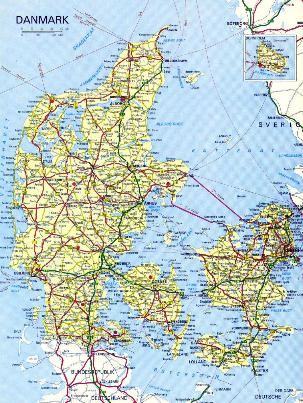 Карта дорог Дании