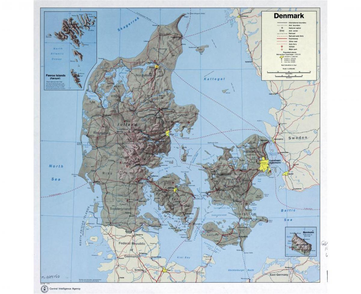 международные аэропорты Дании на карте