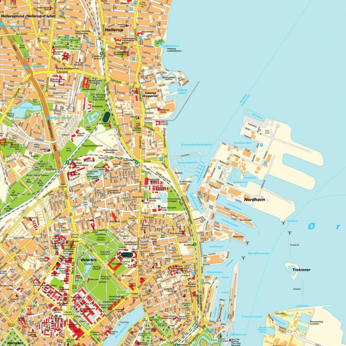 Карта Копенгагена Дания