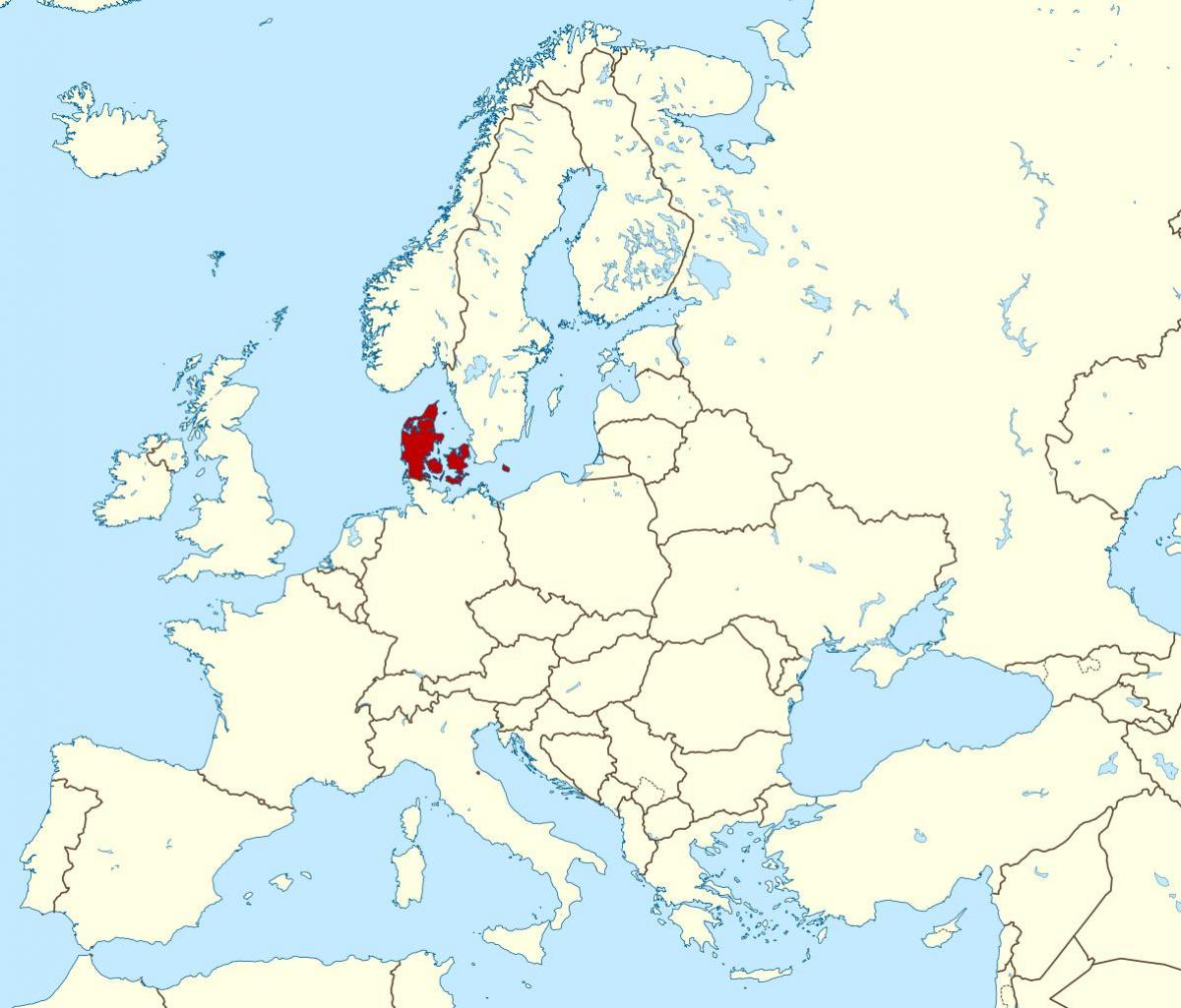 Карта Дании районе на мира 
