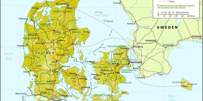 Карта Дании география 