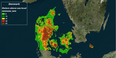 Карта Дании климата 