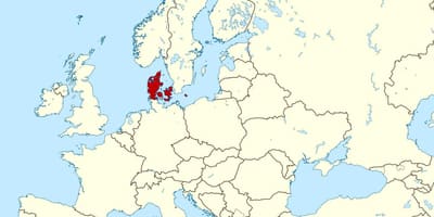 Карта мира, показывающая Дания