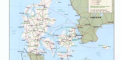 Карта Дании на пляже оушен парк 