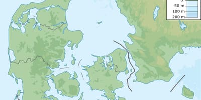 Карта Дании высоте