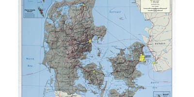 Международные аэропорты Дании на карте