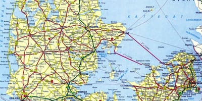Подробная карта Дании
