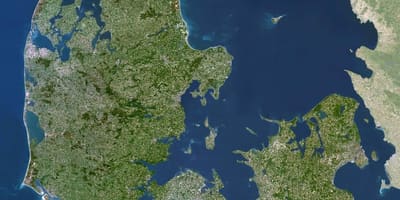 Карта Дании спутниковое 