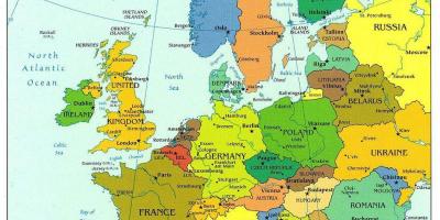 На карте Европы Дания