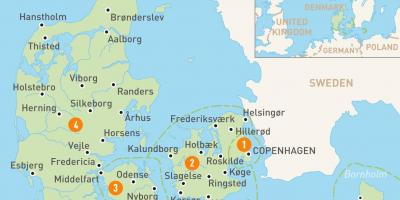 Провинций Дании на карте