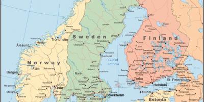 Карта Дании и соседних странах